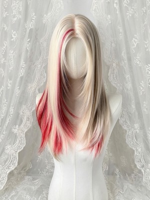 Basic - Red Inner Blonde Long Wig【商品番号 1026】