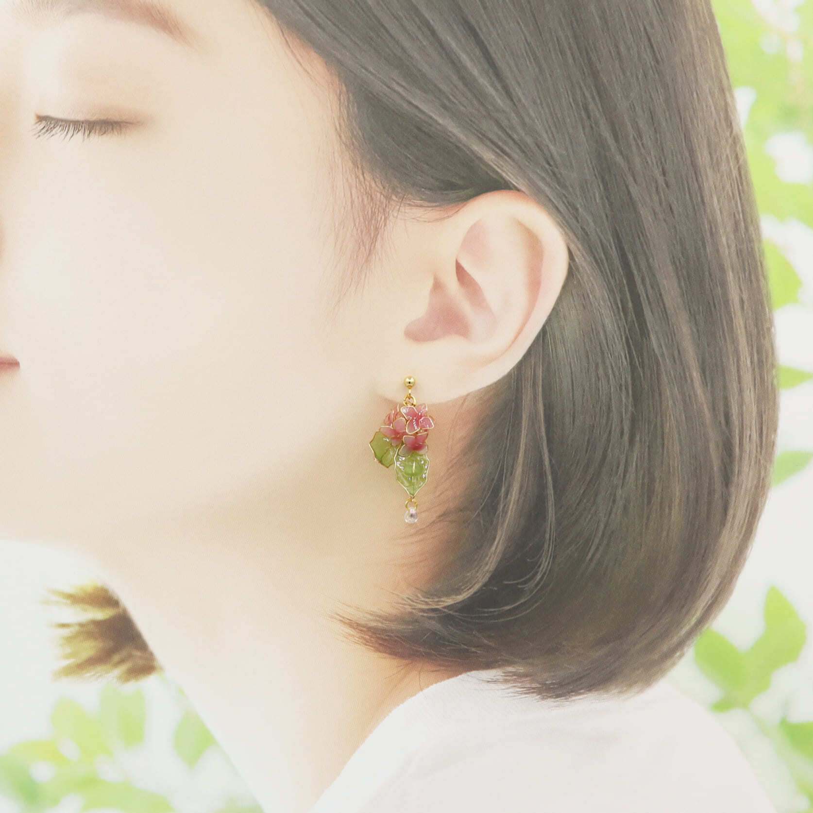 紫陽花ピアス（pink）
