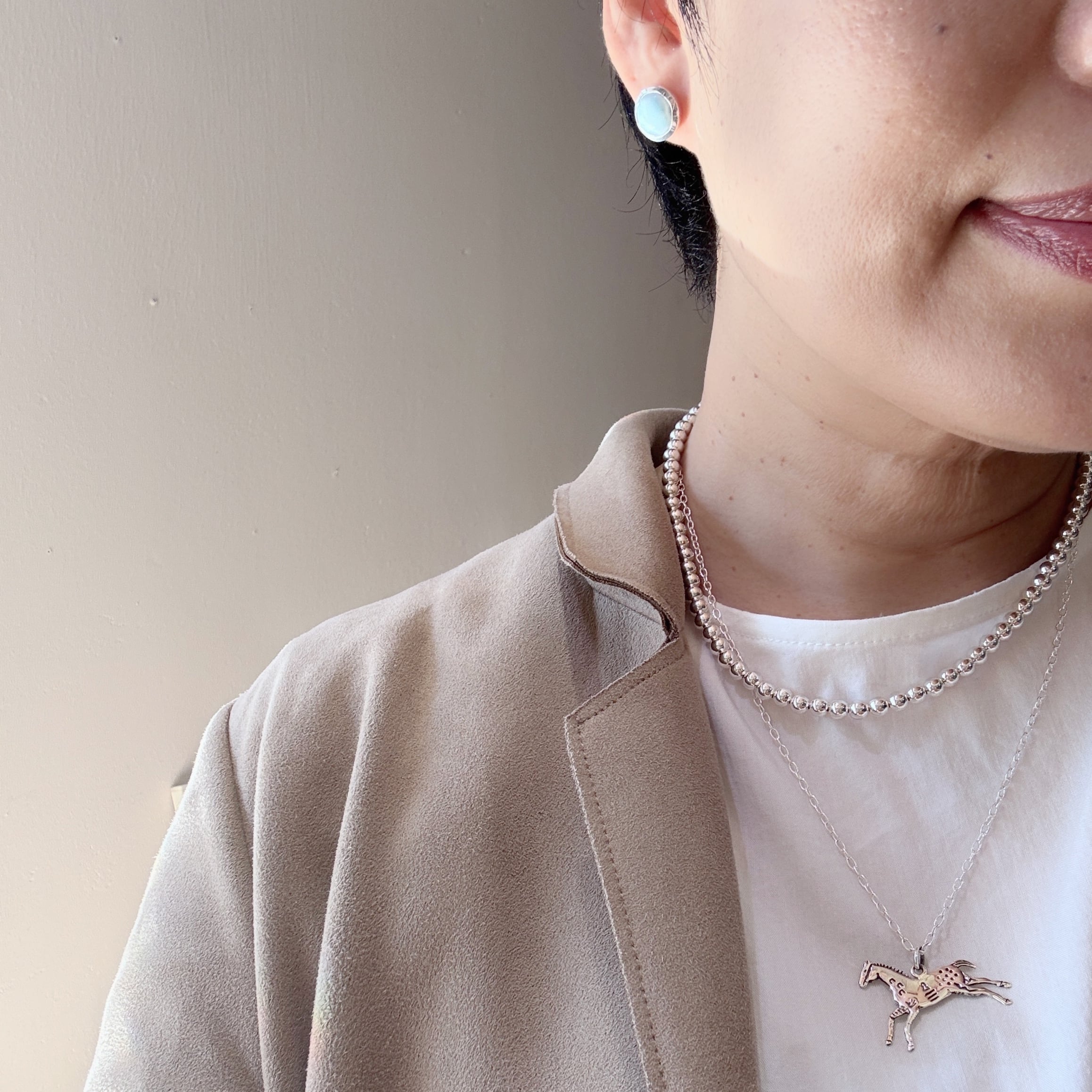 ラリマー ラウンド スタッド ピアス 直径1.2 cm | 【公式通販】鎌倉の