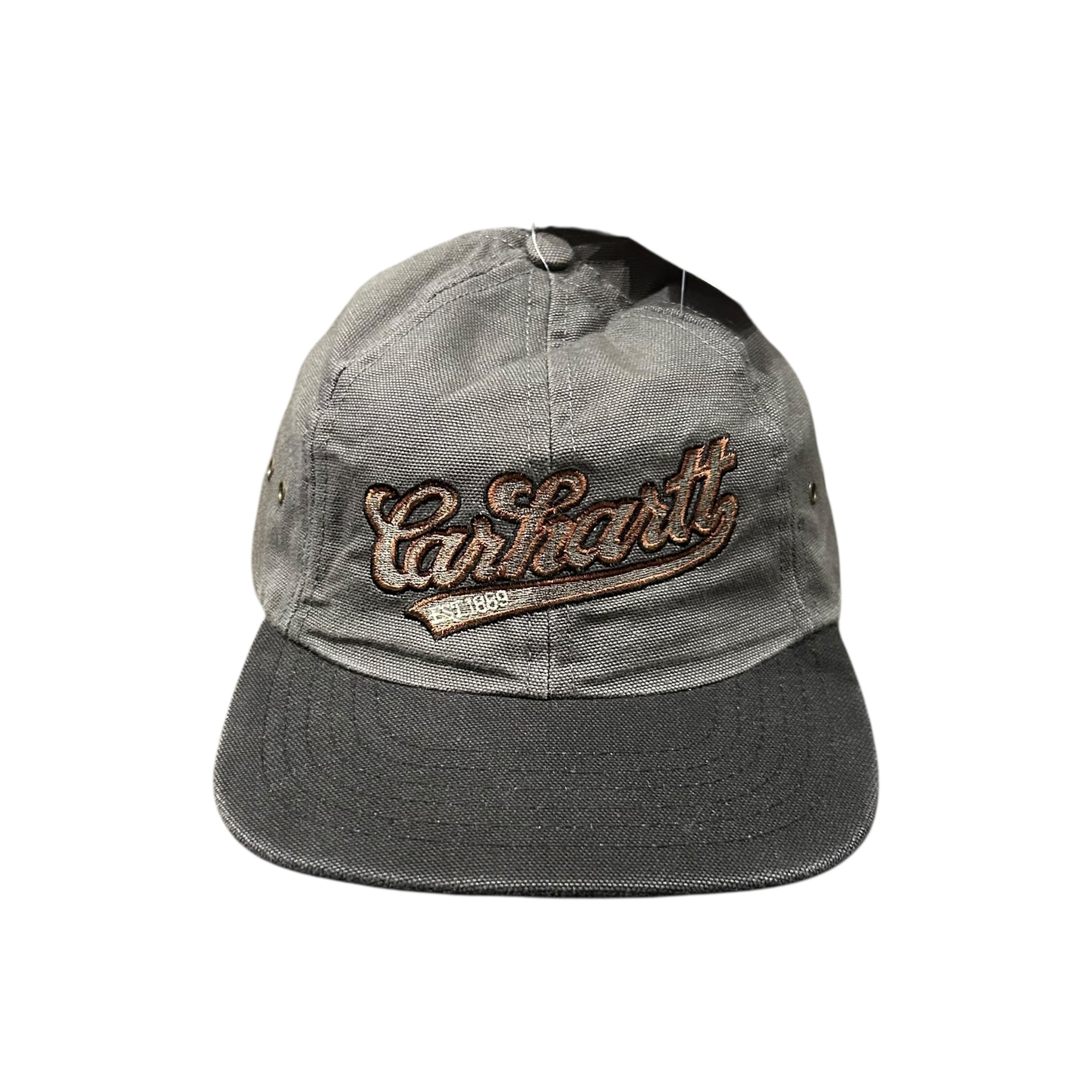 Dead Stock!! 90s Carhartt "script logo" leather belt cap CGR