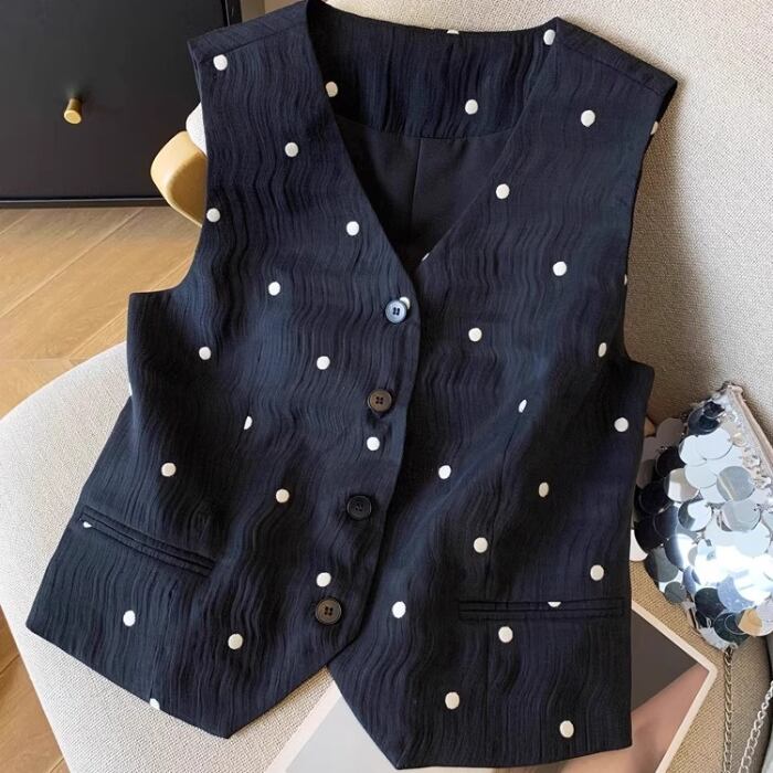 ポルカドット テーラード ベスト 3412813