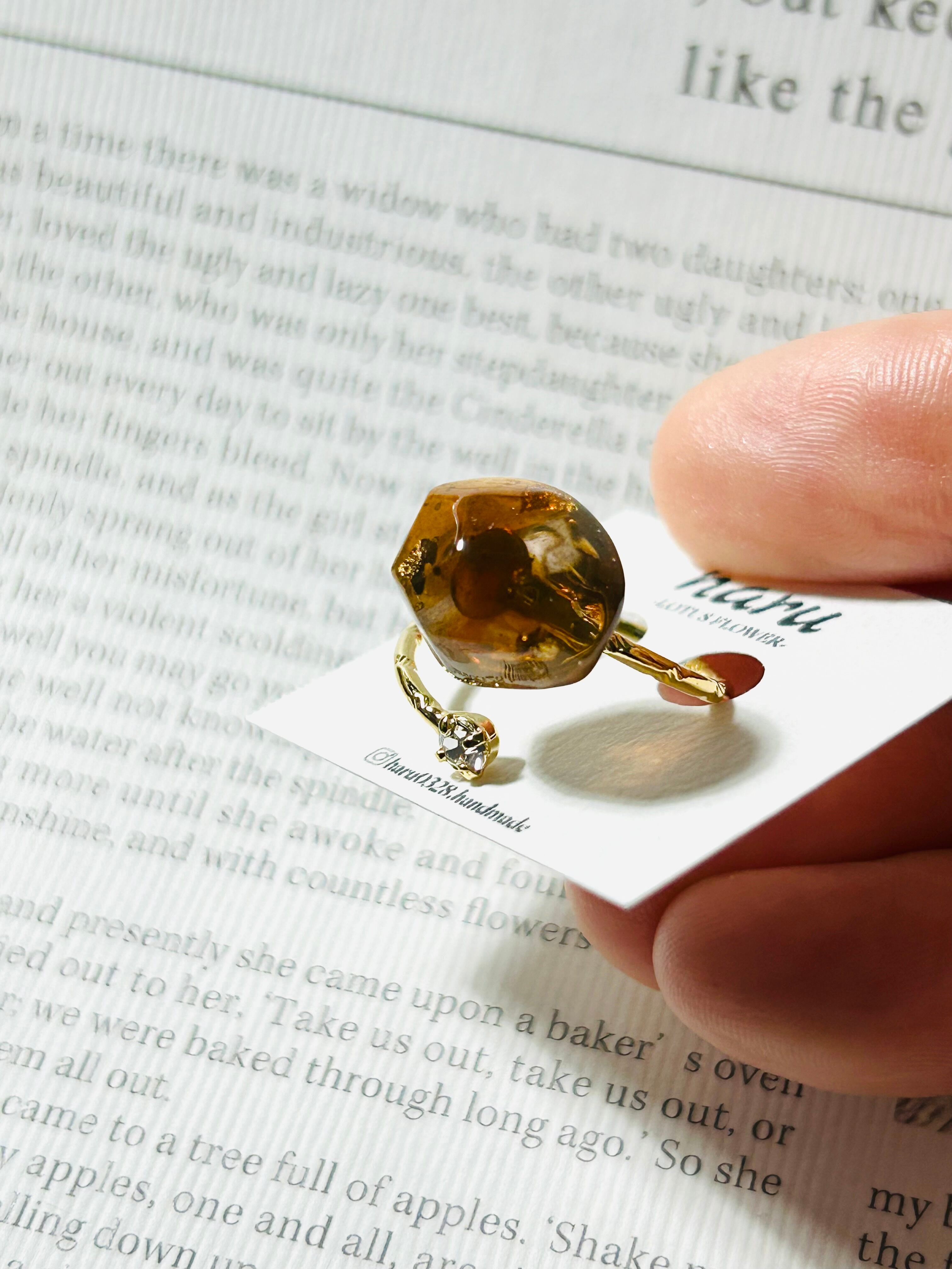 べっ甲風 レジン リング