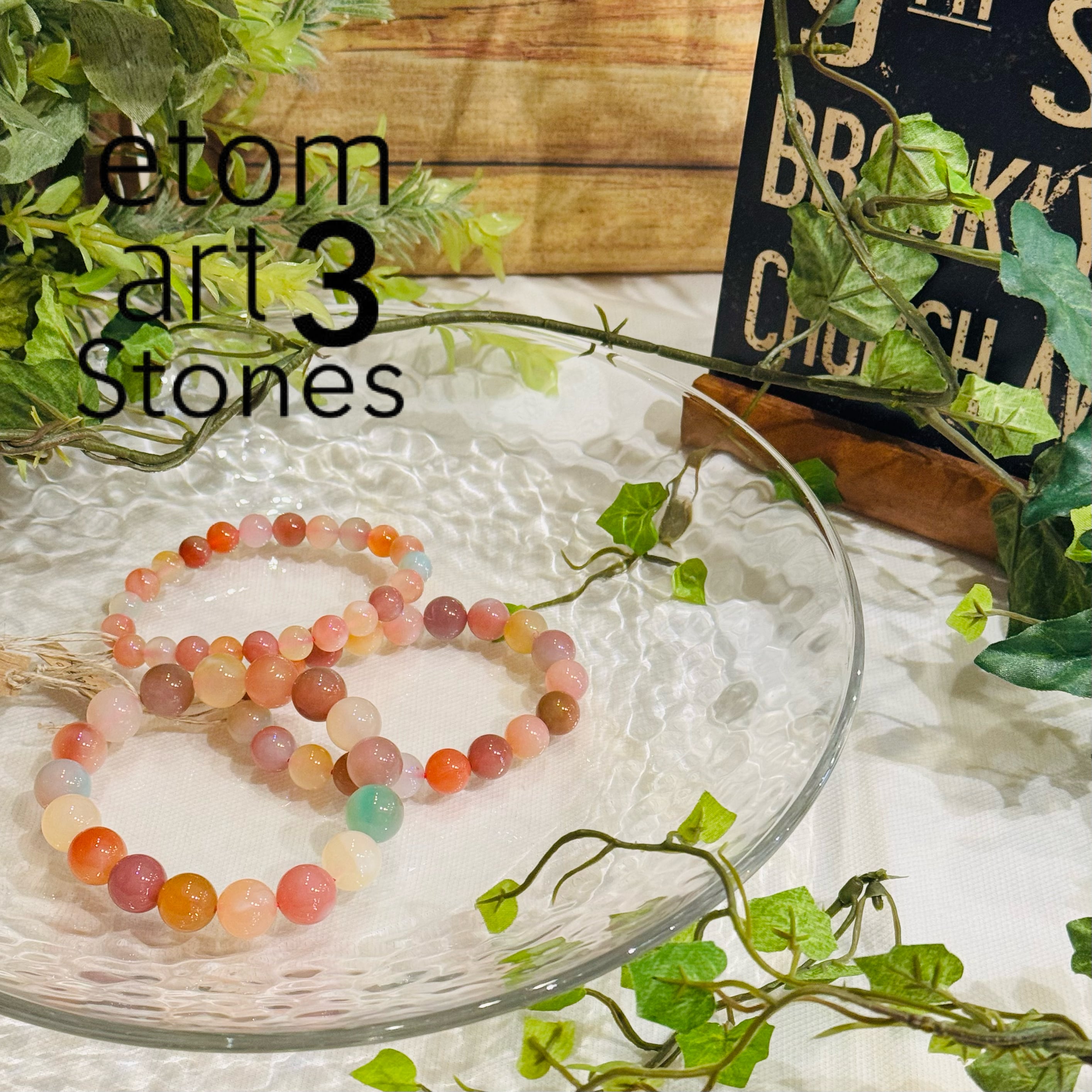 ミルキー塩源メノウブレスレット