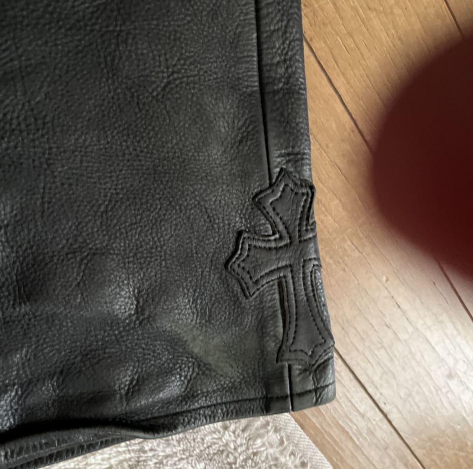 CHROME HEARTS クロムハーツ レザーパンツ クロスパッチ | chromehearts