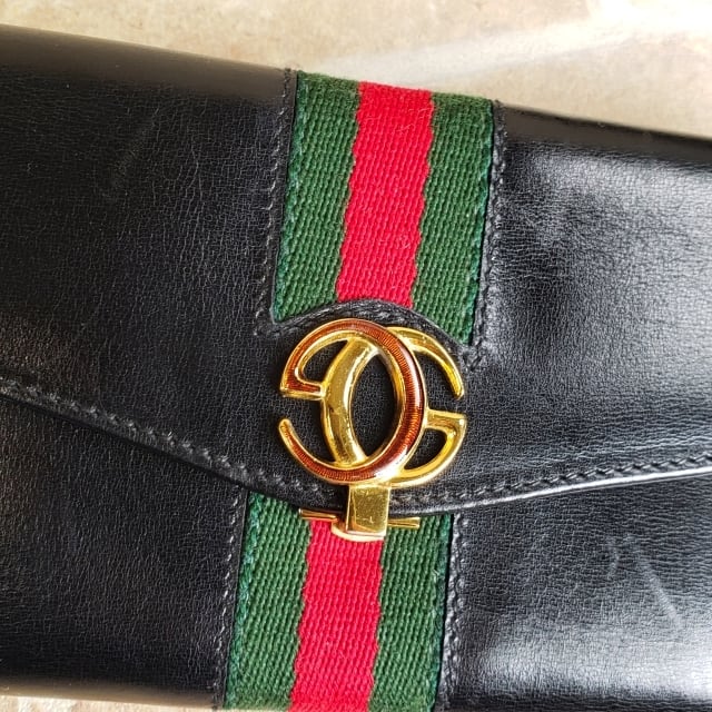 オールドグッチ GUCCI ヴィンテージ シェリーライン レザー 長 オールドグッチ GUCCI ヴィンテージ シェリーライン レザー 長