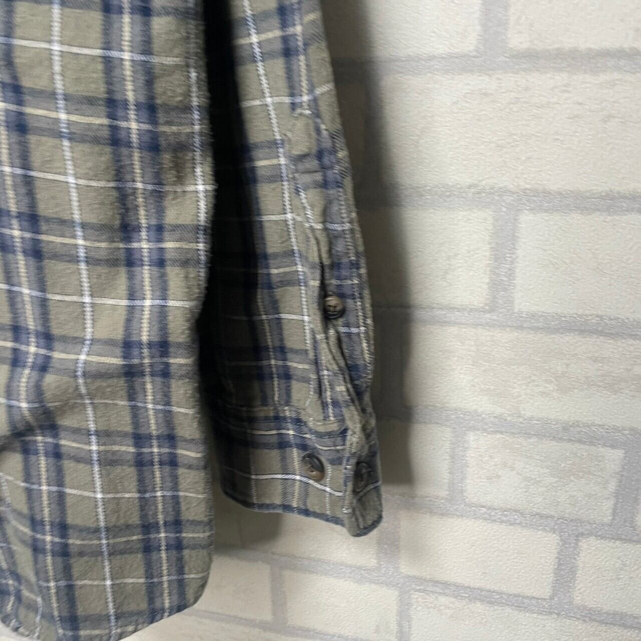 激レア　山田レン　長袖ネルシャツ 青白チェック コットン TSY ビンテージ c159d2a213426ca1e53b2c5f85a013