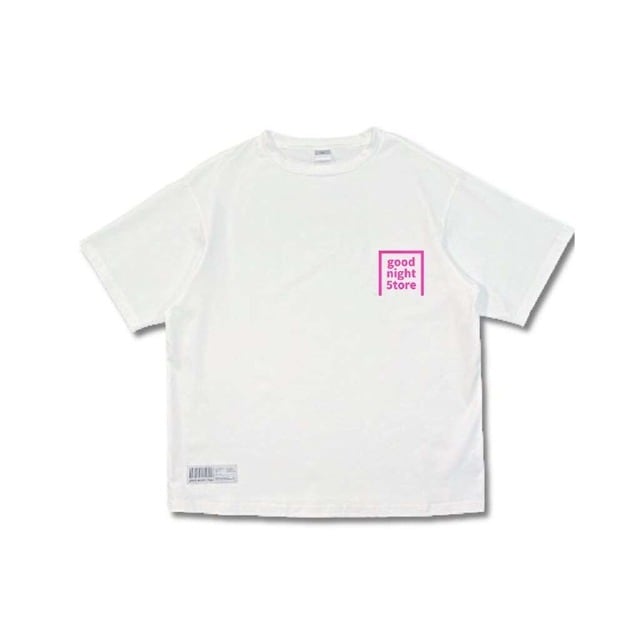 GN436 T-shirt logo-pink white | goodnight5tore