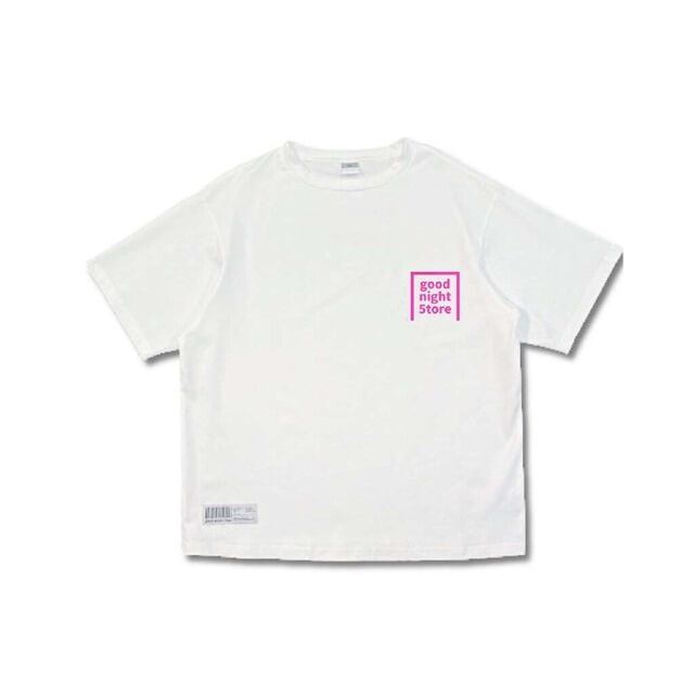 GN436 T-shirt logo-pink white | goodnight5tore