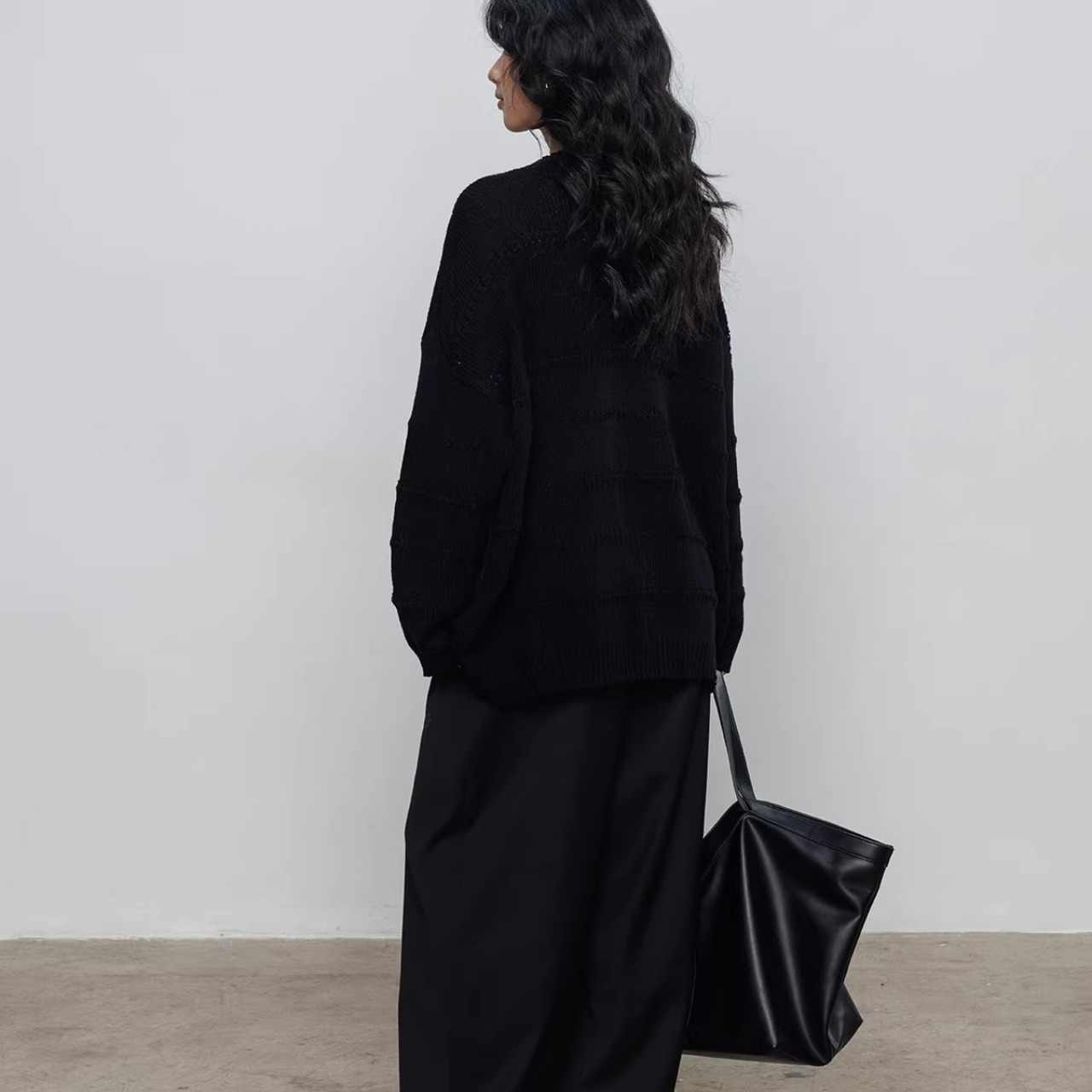 ボーダー 長袖 ドロップショルダー ニット 00116・画像8