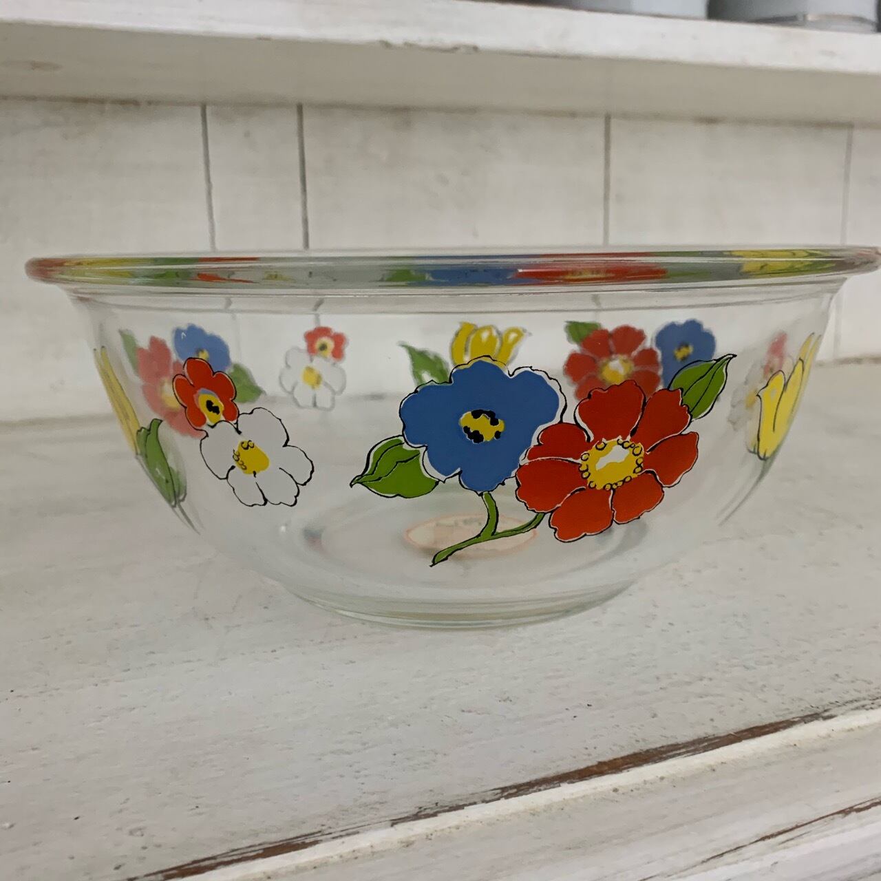 【中古】ガラス製花柄ボウル 1840/419-383 中古】ガラス製花柄ボウル 1840/419-383 中古】ガラス製花柄ボウル