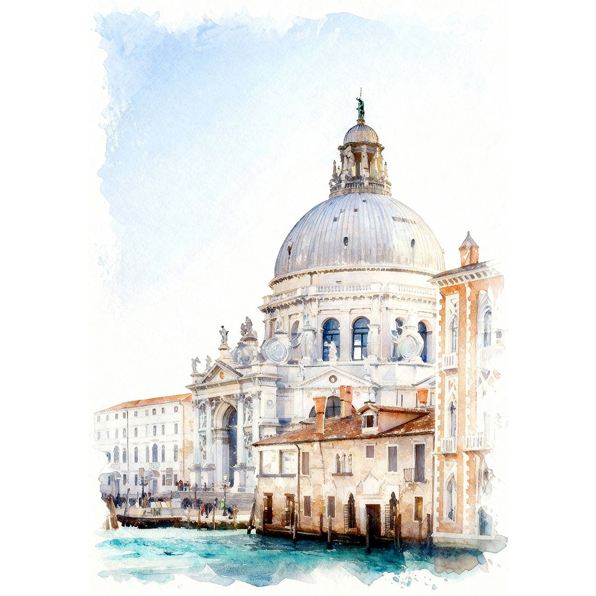 絵画 風景画(街並み) イタリア ヴェネツィア ゴンドラと橋 インテリア