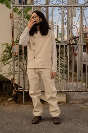 GYPSY&SONS  15OZ ARMY DUCK WAIST COAT / NATURAL