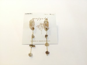 mujyaki ストーンチェーンイヤリング