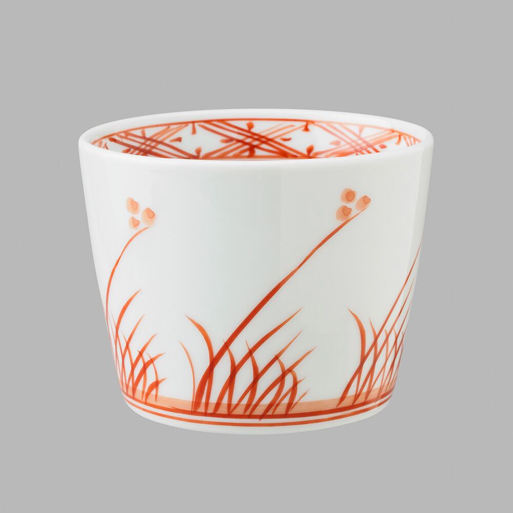 赤絵朝露草文(大)