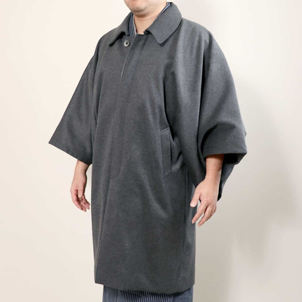 【新品】和装コート 角袖 ピュアカシミヤ100% 和柄 日本製 ネイビー L f1a3bf0e080d6f3dc7dff0f9b66bfd