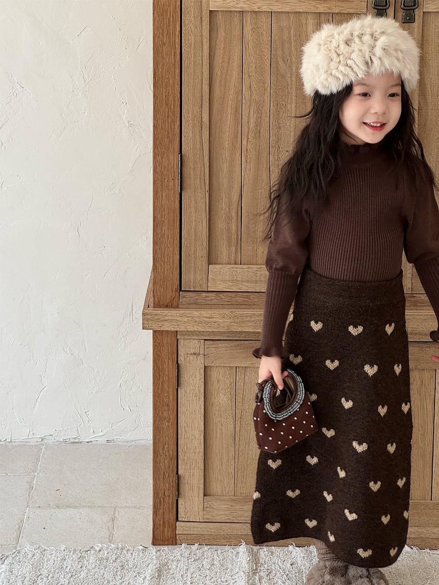 ハートニットロングスカート