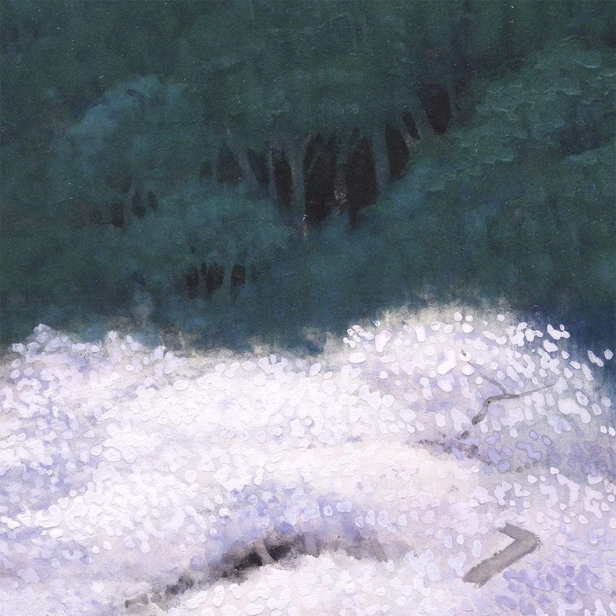 浅野信康 春暁 紙本彩色8号 風景画 共シール 春 桜 山 法務省外務省