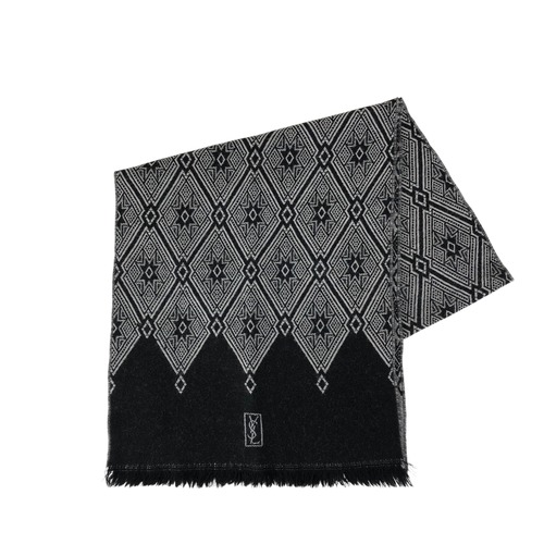 Yves Saint Laurent イヴ・サンローラン マフラー ブラック YSL ウール vintage ヴィンテージ オールド wswp3z