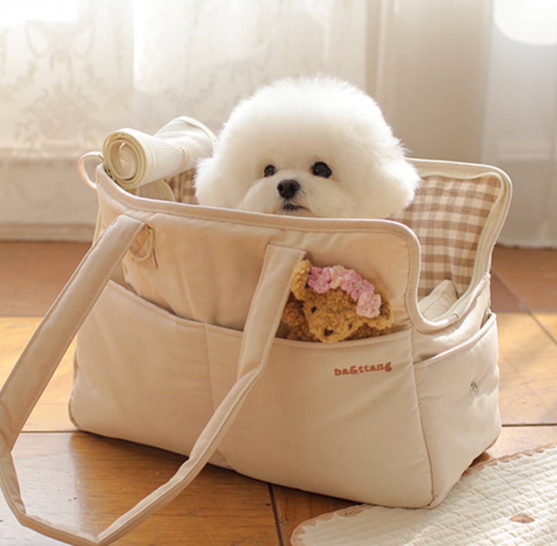 S/即納【ba&ttang】check two in one shoulder bag (ivory)