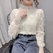 2色/フリルハイネックレースブラウス ・78768