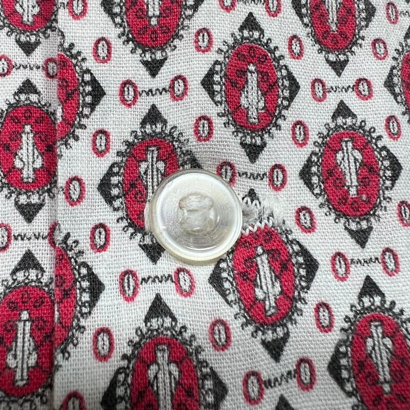 60's PENNEY'S ペニーズ コットンオープンカラーシャツ 小紋柄 開襟