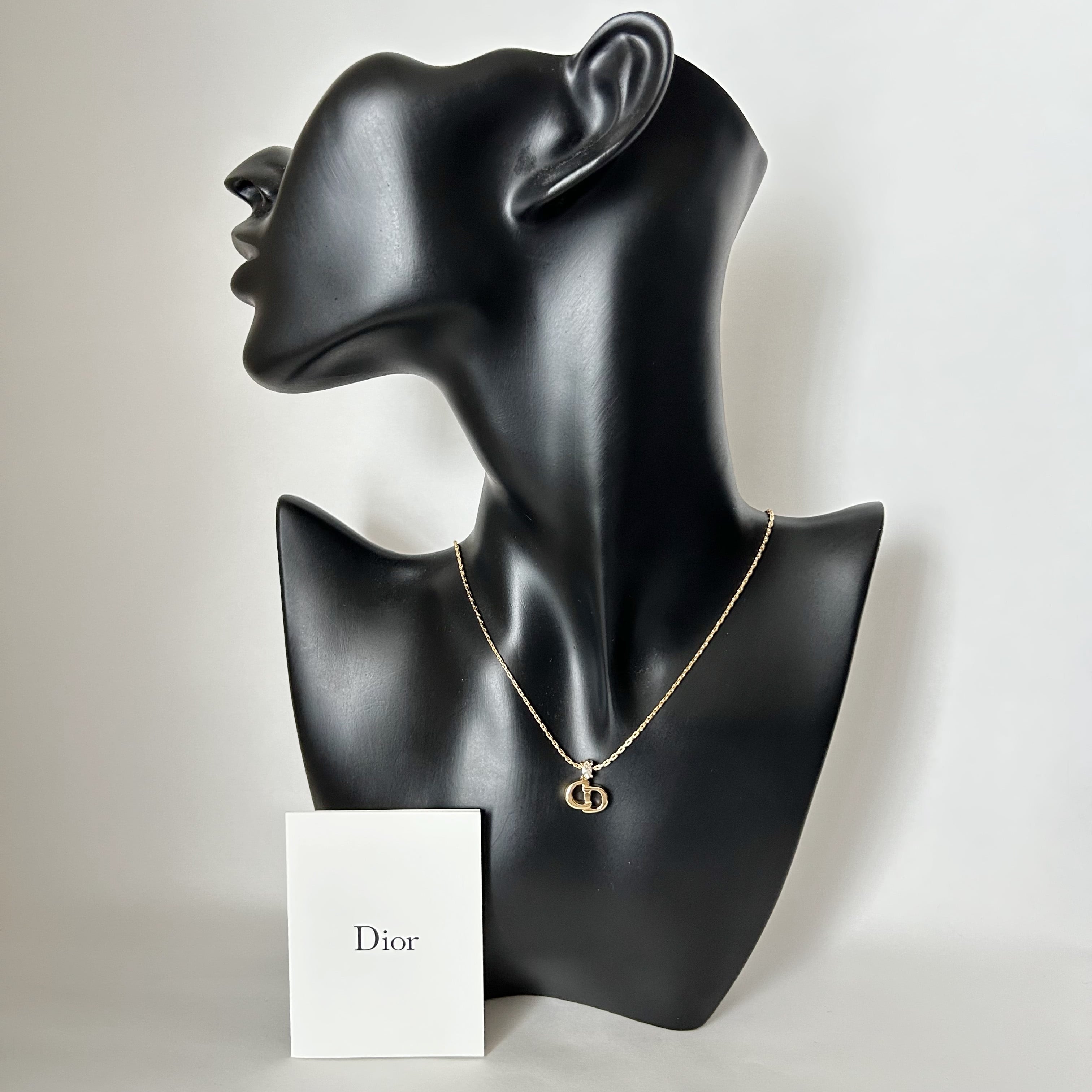 N8007】Christian Dior one stone logo necklace/クリスチャン