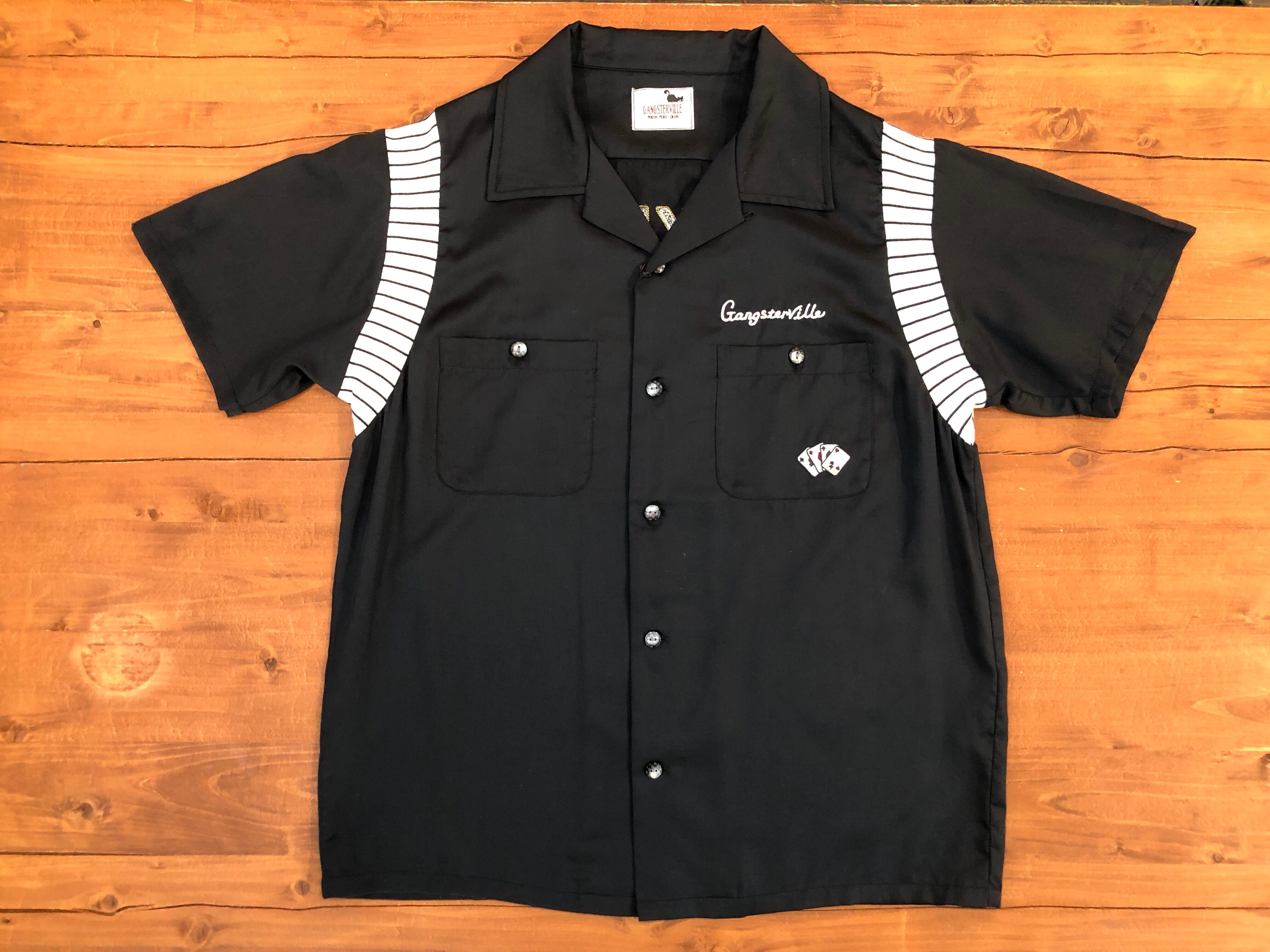 GANGSTERVILLE】JACKPOTS - S/S BOWLING SHIRTS (BLACK) ギャング