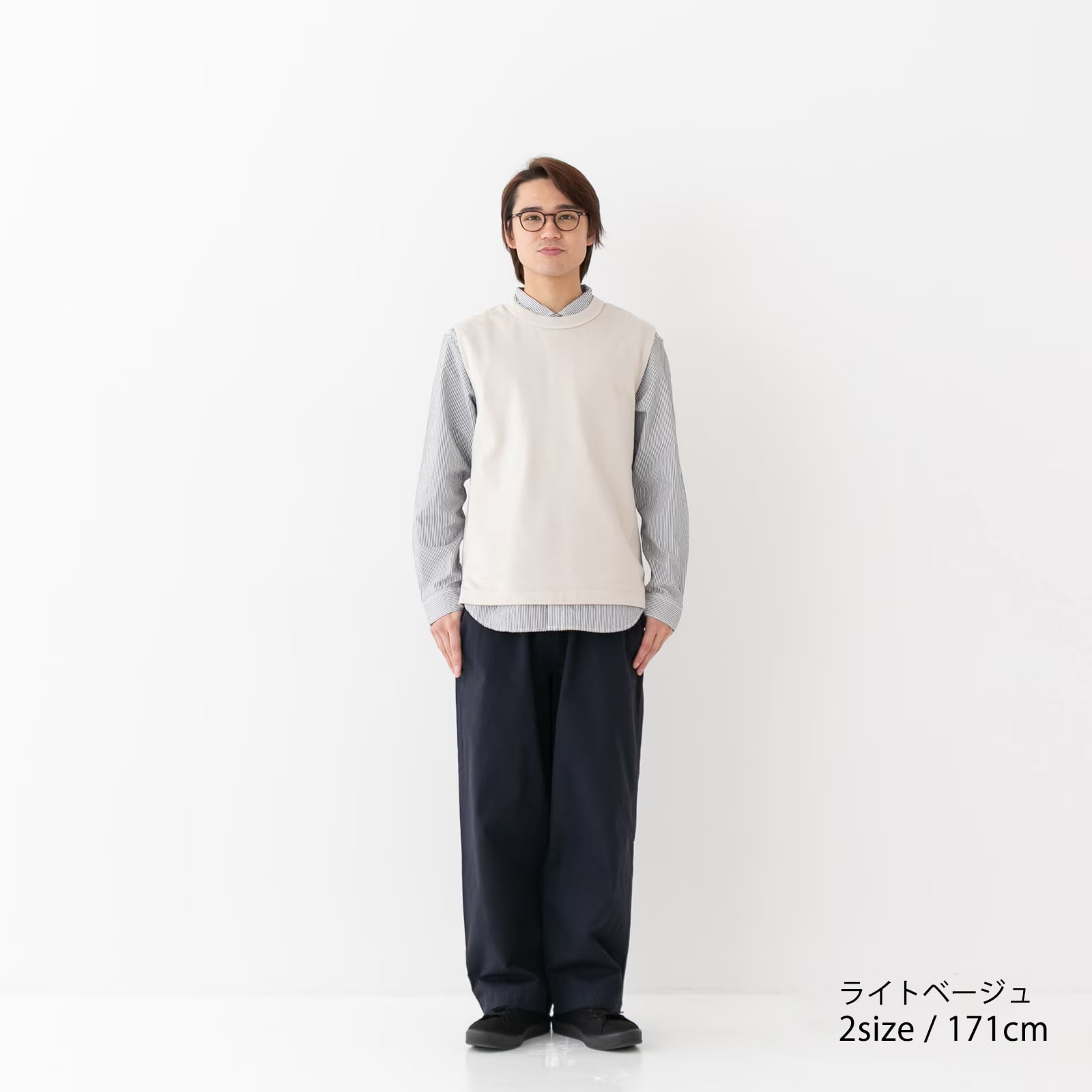 リネン RINEN 40/2スーピマ裏毛 ベスト(R19604)全3色