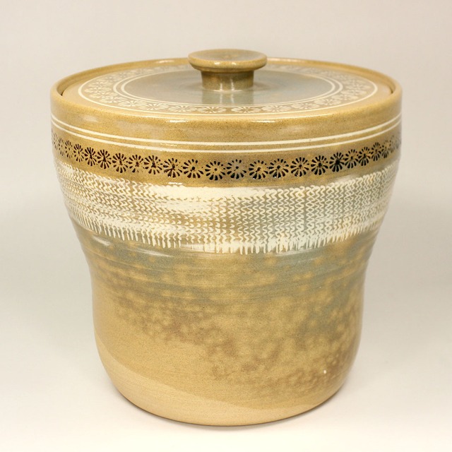 駕洛窯　御本三島水指