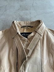DOLCE&GABBANA, Leather Jacket Beige