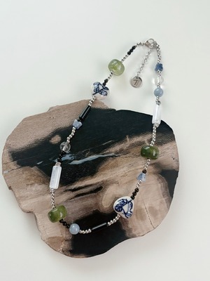 natural stone mix necklace