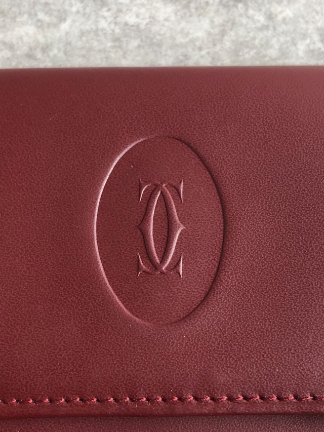 Cartier カルティエ マストライン 財布 ボルドー レザー コインケース vintage ヴィンテージ オールド g5mfrx