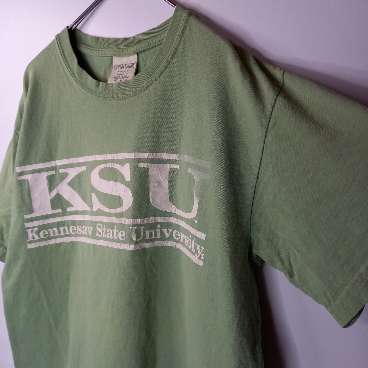 COMFORT COLORS　クルーネック　プリントTシャツ　カレッジロゴ　M