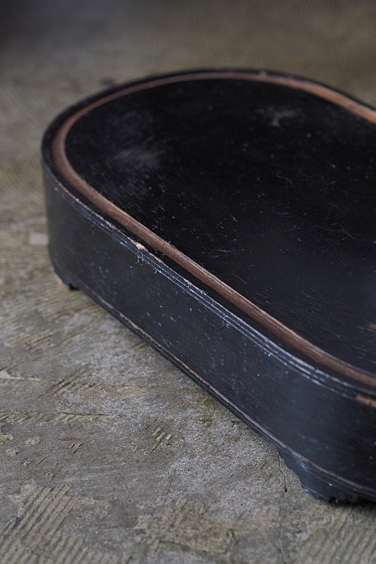 木製の楕円展示台-antique oval display base | アンティーク