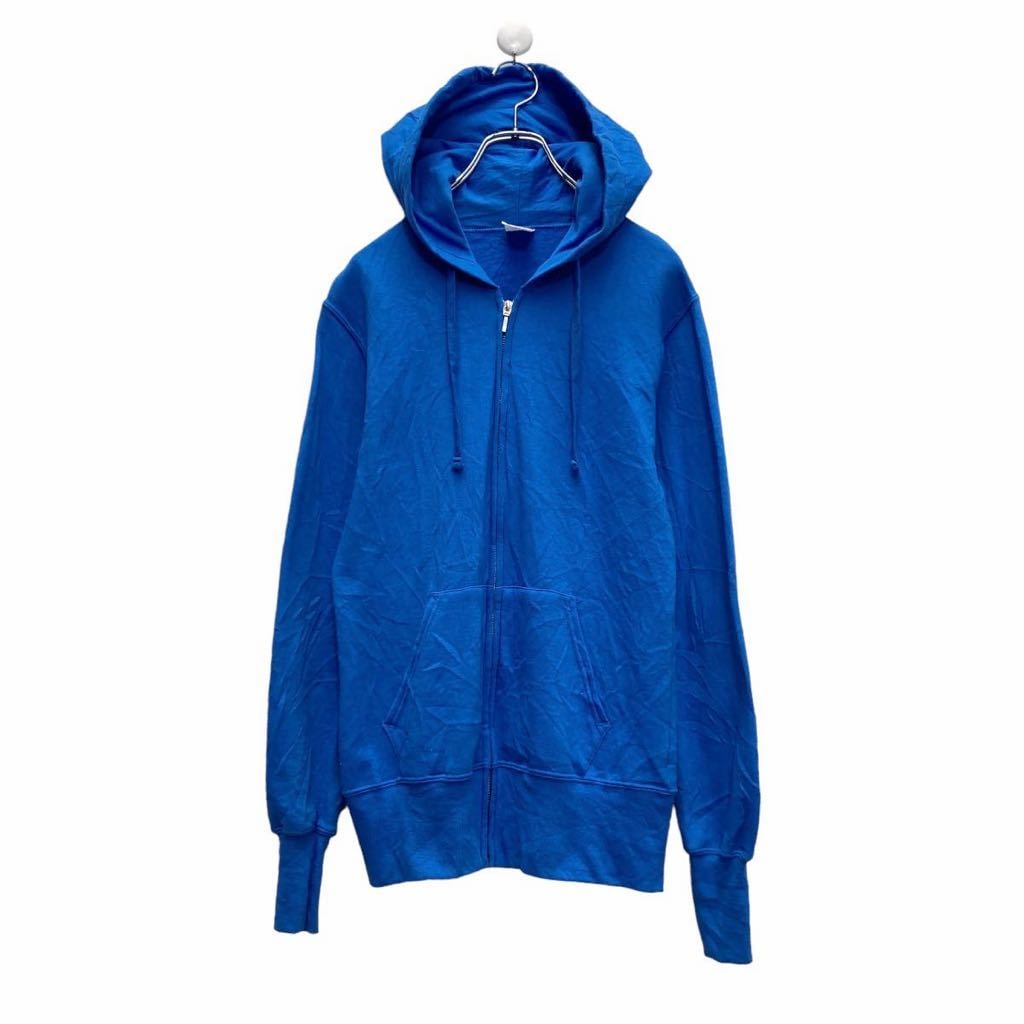 ジップアップ スウェット パーカー レディース M ブルー 裏起毛 無地