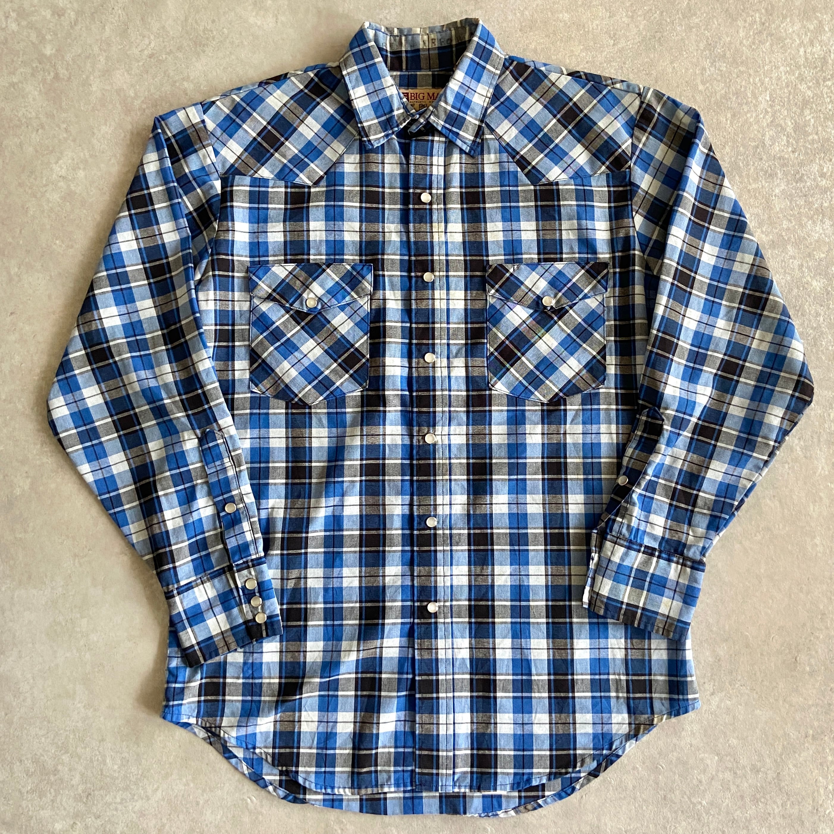 1990s BIG MAC L/S Western Shirt M Made in USA H691