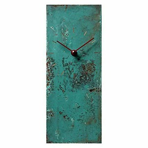 インテリア　メタルクロック Turquoise Copper Rustic Rectangle Wall Clock 12-inch