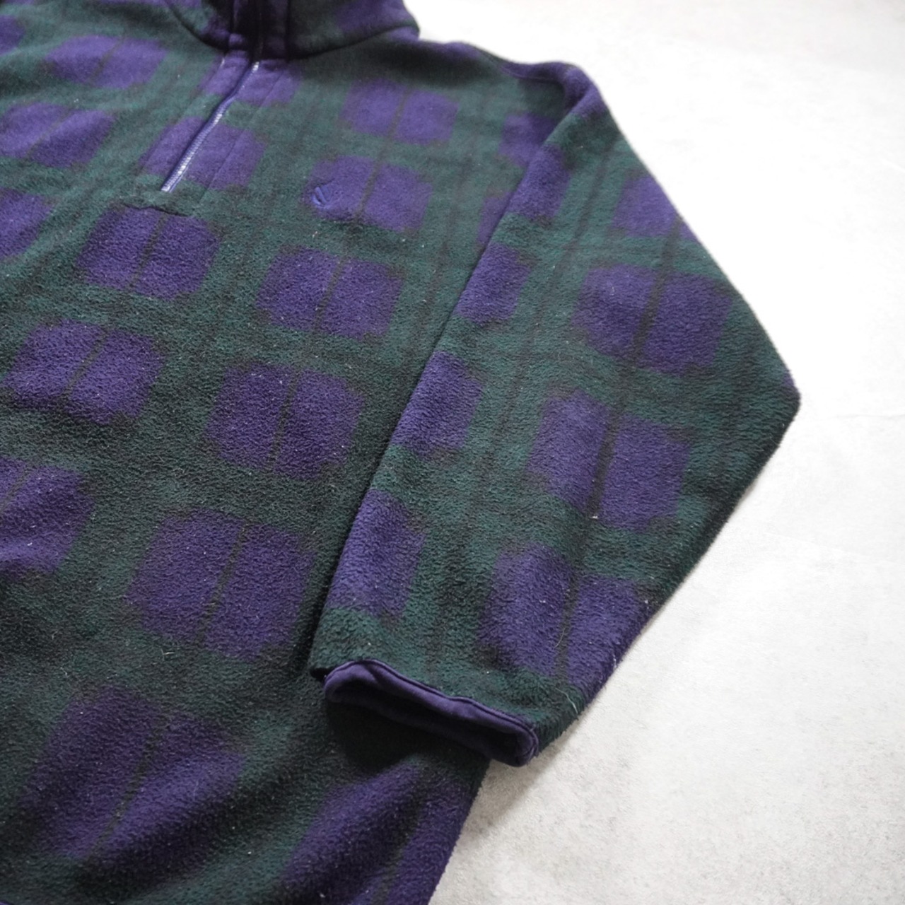 90s NAUTICA fleece pullover "black watch" L 古着 - 6