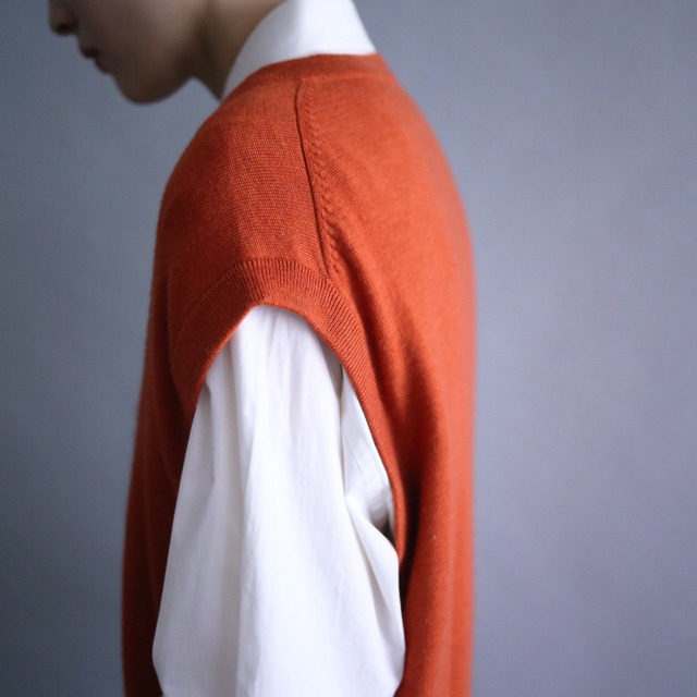 terracotta good coloring loose knit vest