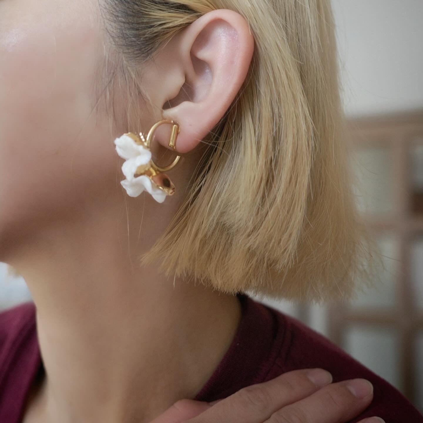 flua ÉCLAT】hoop flower | ブライダルアクセサリー flua flua ÉCLAT】hoop flower | ブライダルアクセサリー flua