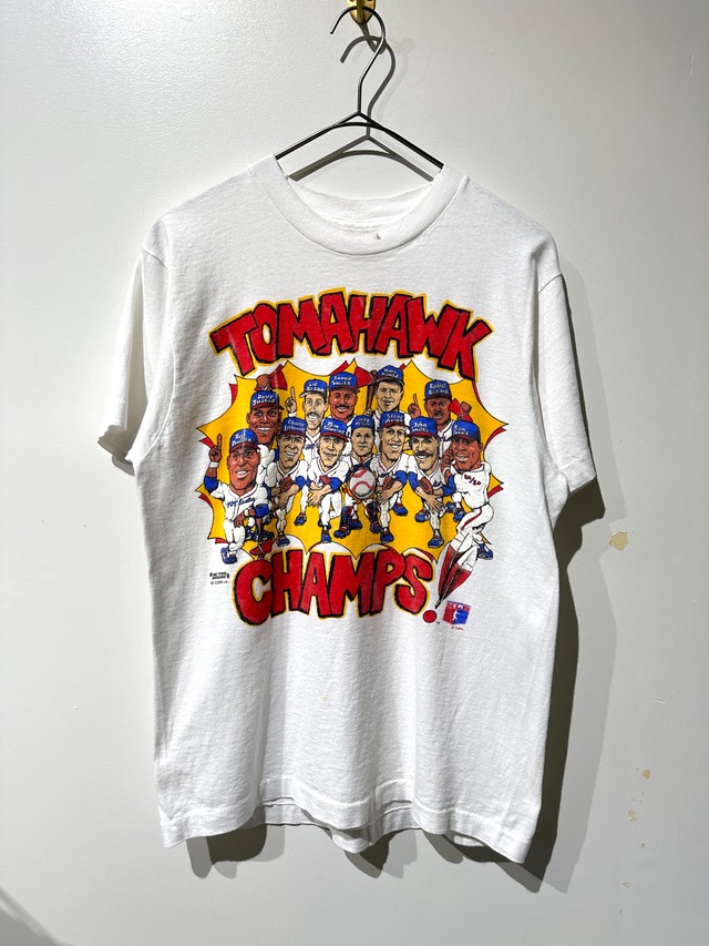 （CS1425）90’s Atlanta Braves printed t-shirt made in USA
