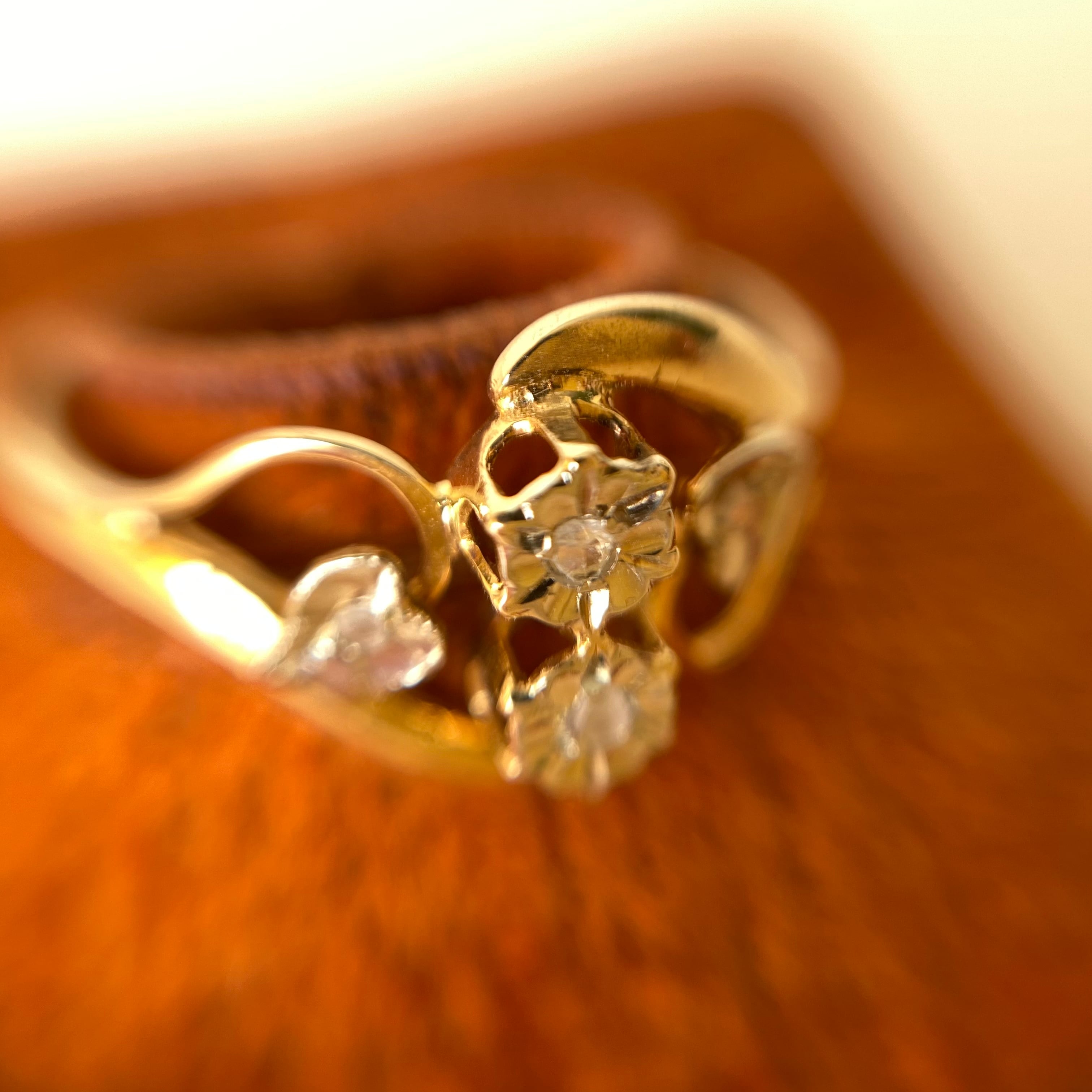 高評価のクリスマスプレゼント K18ptアンティークダイアモンド花形リング アクセサリー Www Petromindo Com