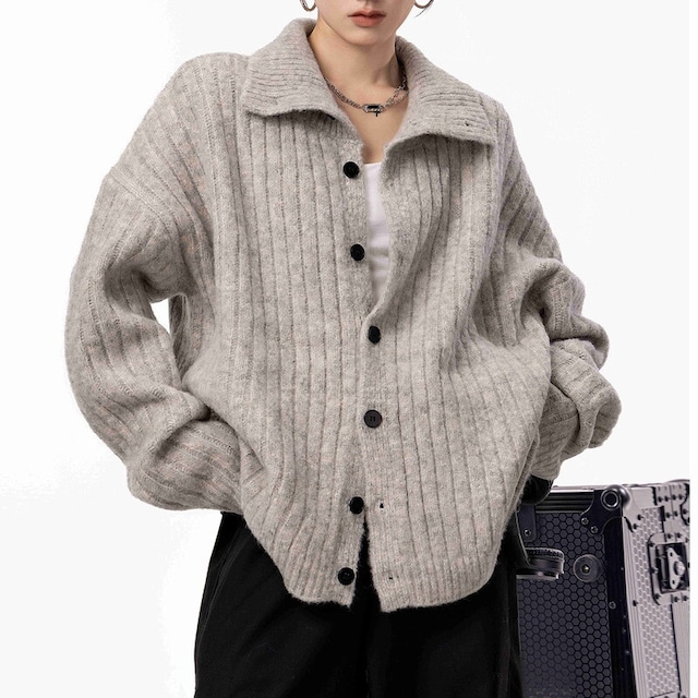 collared knit cardigan 10862
