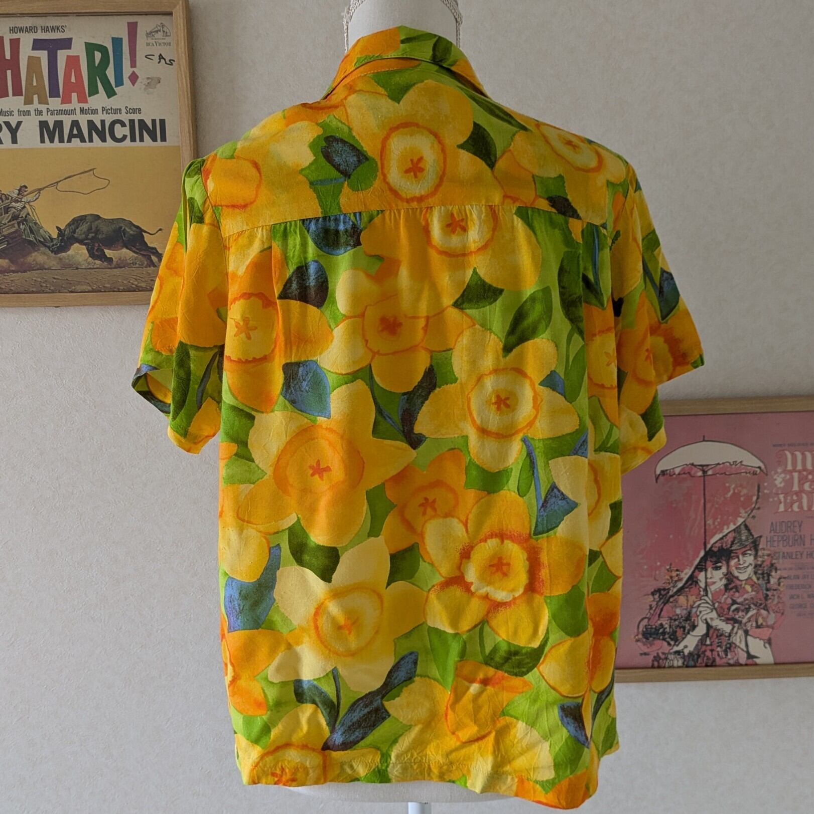 90s【JAMS WORLD】ハワイ製 アロハシャツ イエロー used レディース