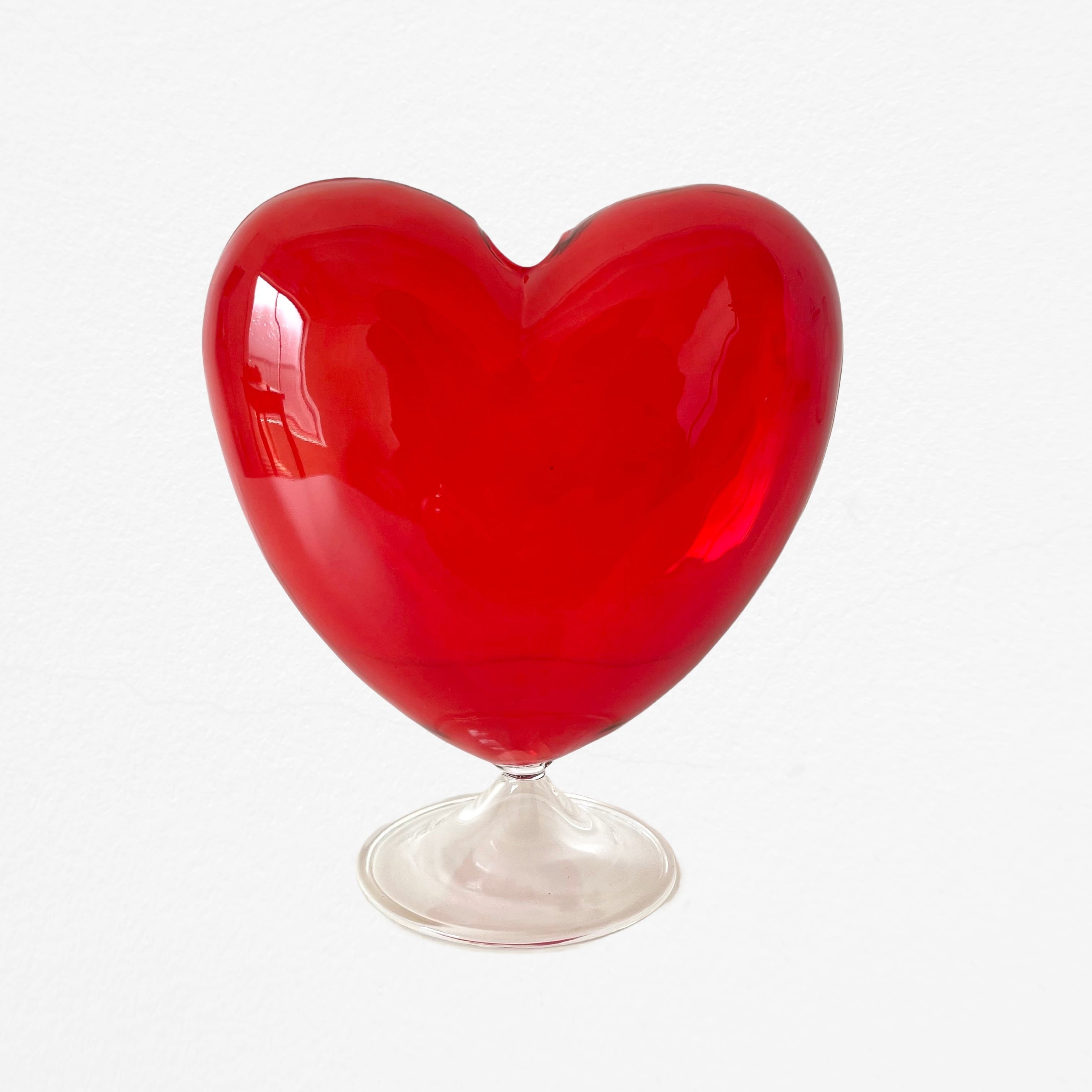 Heart-shaped Glass Vessel ガラス ハート フラワーベース 花瓶 | YAY