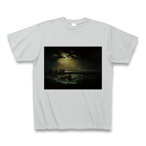 海上の漁師たち（ウィリアム・ターナー）：厳選名画Tシャツコレクション（グレー）