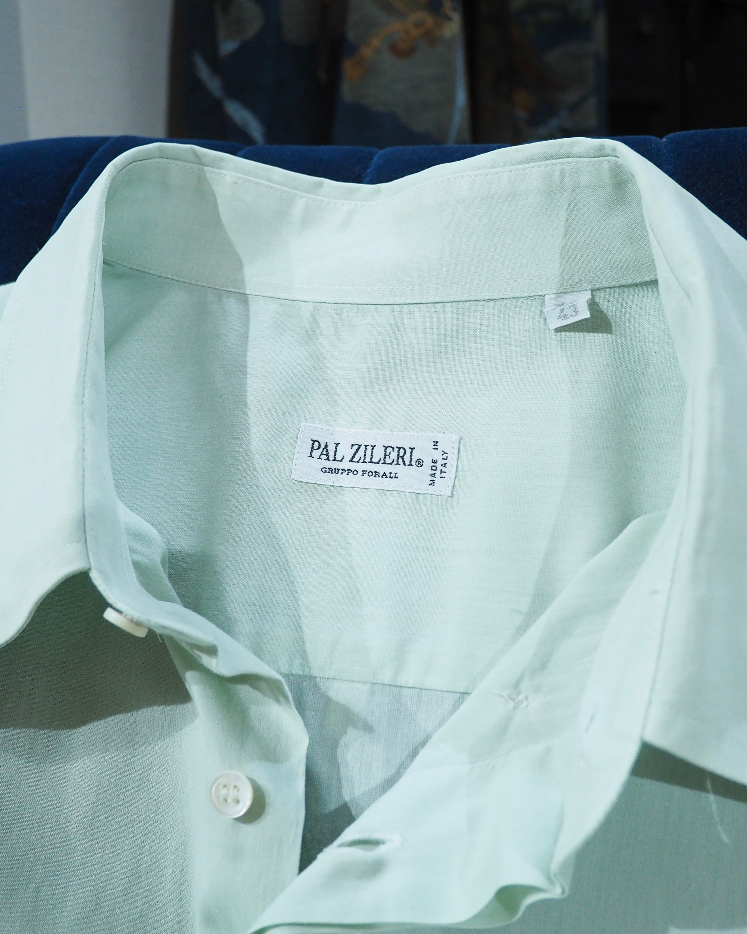 1990s " PAL ZILERI - Made in Italy " Pastel Mint Green Color vintage Dress shirt