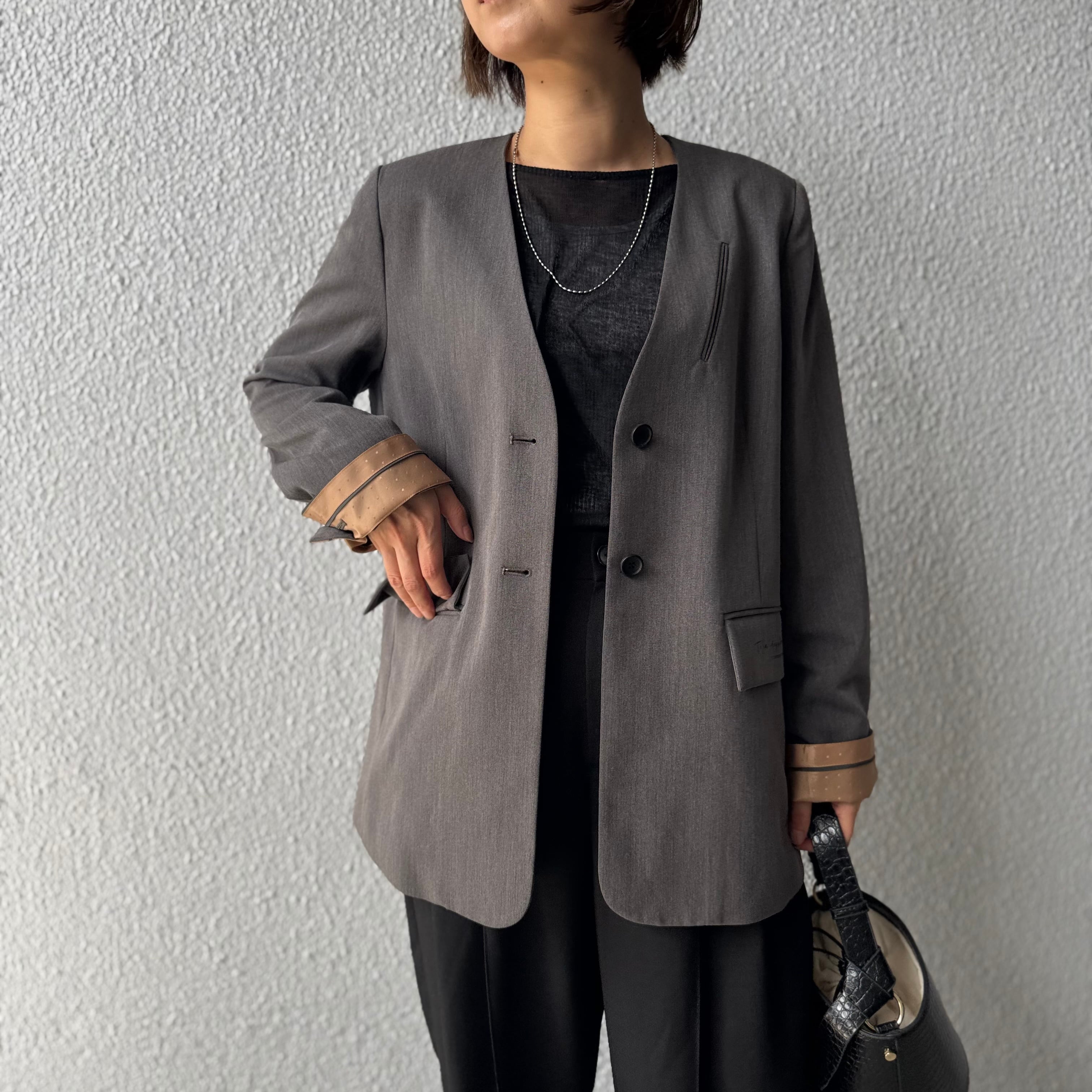 【PASSIONE】ノーカラージャケット 536413