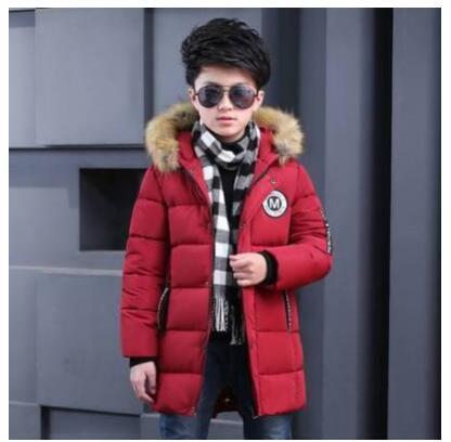 【新作】【送料無料】 2018チルドレンウィンターダウンコートボーイズロングホワイトダックダウンジャケットもっとリアルにアライグマファーカラーボーイもっと暖かい服 冬物 AL expec435226893374