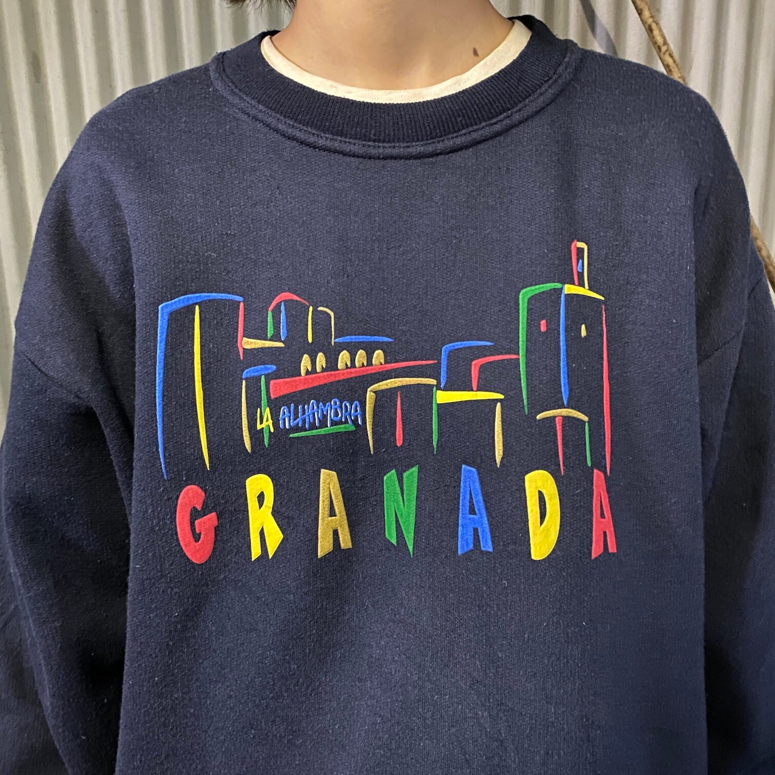 スペイン製 90年代 PARAMITAS GRANADA アートプリント スウェット